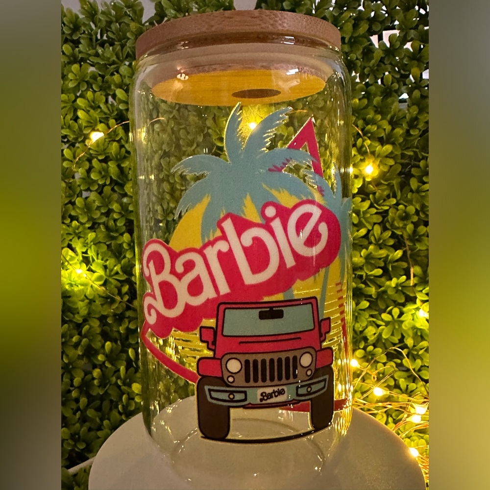 Barbie glass cup